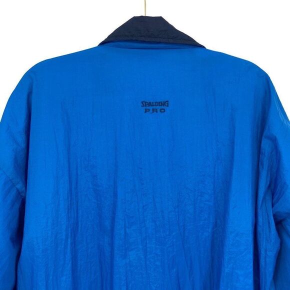 Spalding Pro Vintage 90's Full Zip Waterproof Windbreaker Blue Red White Large - Picture 8 of 11